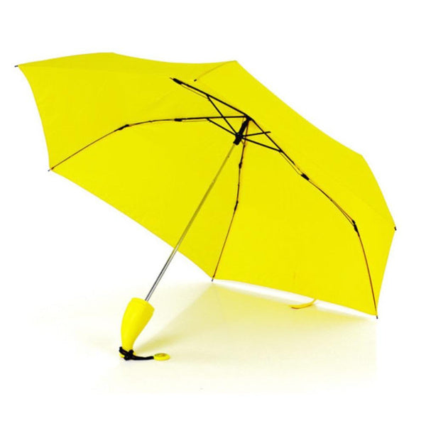 Fashionable mini banana shaped umbrella, easily fits in a bag.