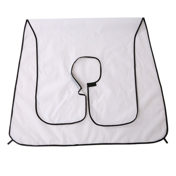 Beard grooming bib laid flat, showcasing its simple design and easy-to-use features.