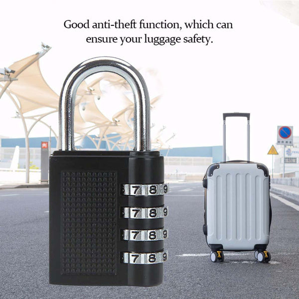 Front view of the compact 4-Digit Combination Padlock.