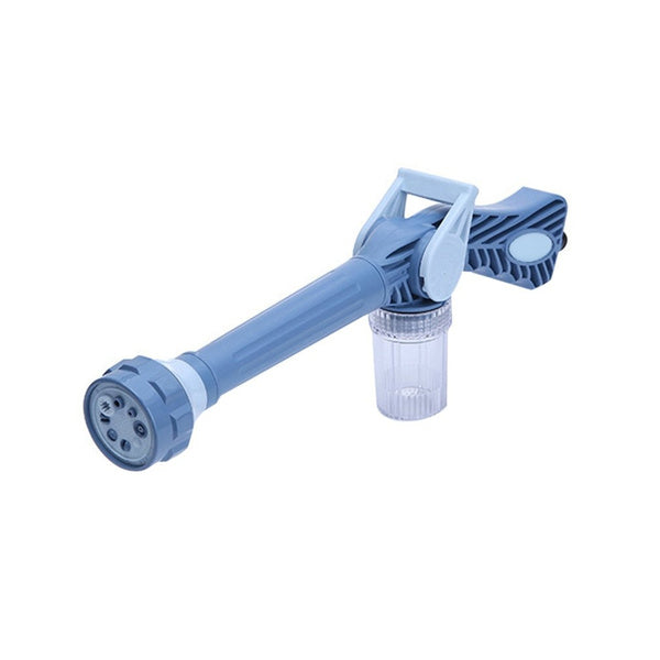 Angled view of the 8-in-1 turbo water spray gun, showcasing its features.
