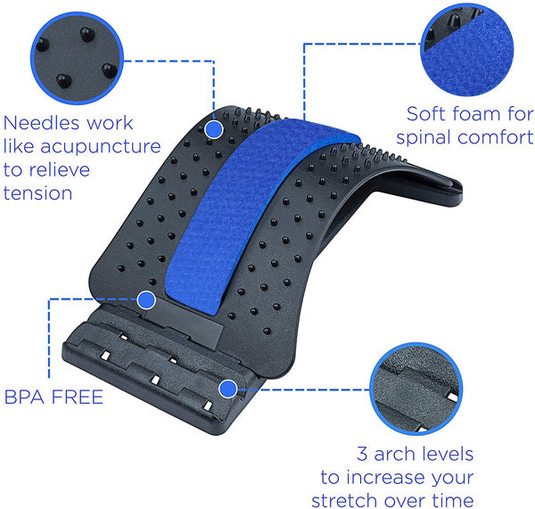 Ergonomic design of the multi-level back stretcher, perfectly aligning with the spine's natural curve.