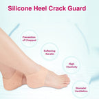 Hand washing instructions for reusable silicone heel protectors.