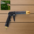 Durable brass water spray gun with ergonomic grip and adjustable spray patterns.
