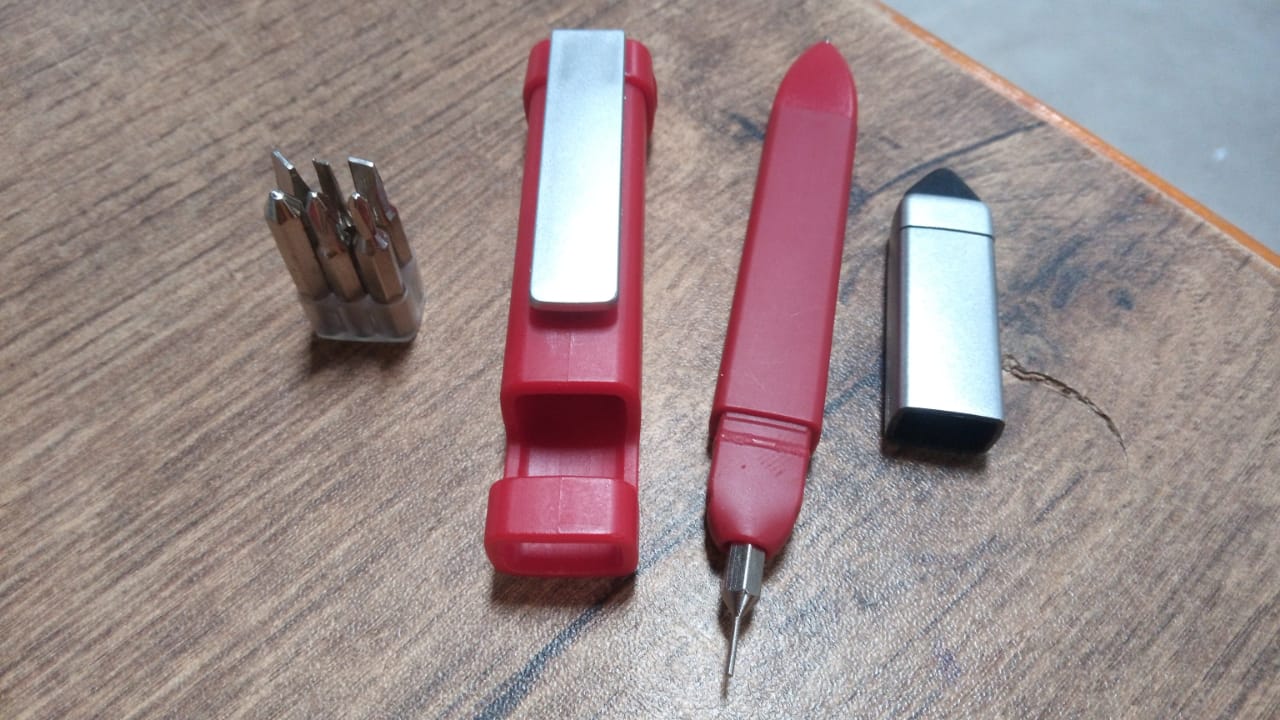 Practical tech tool pen showcasing its multiple functions for everyday utility.