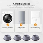 Angled view of the washing machine anti-vibration pads, emphasizing their stable, non-slip design.
