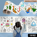 Large roll of kids drawing paper with marine undersea designs