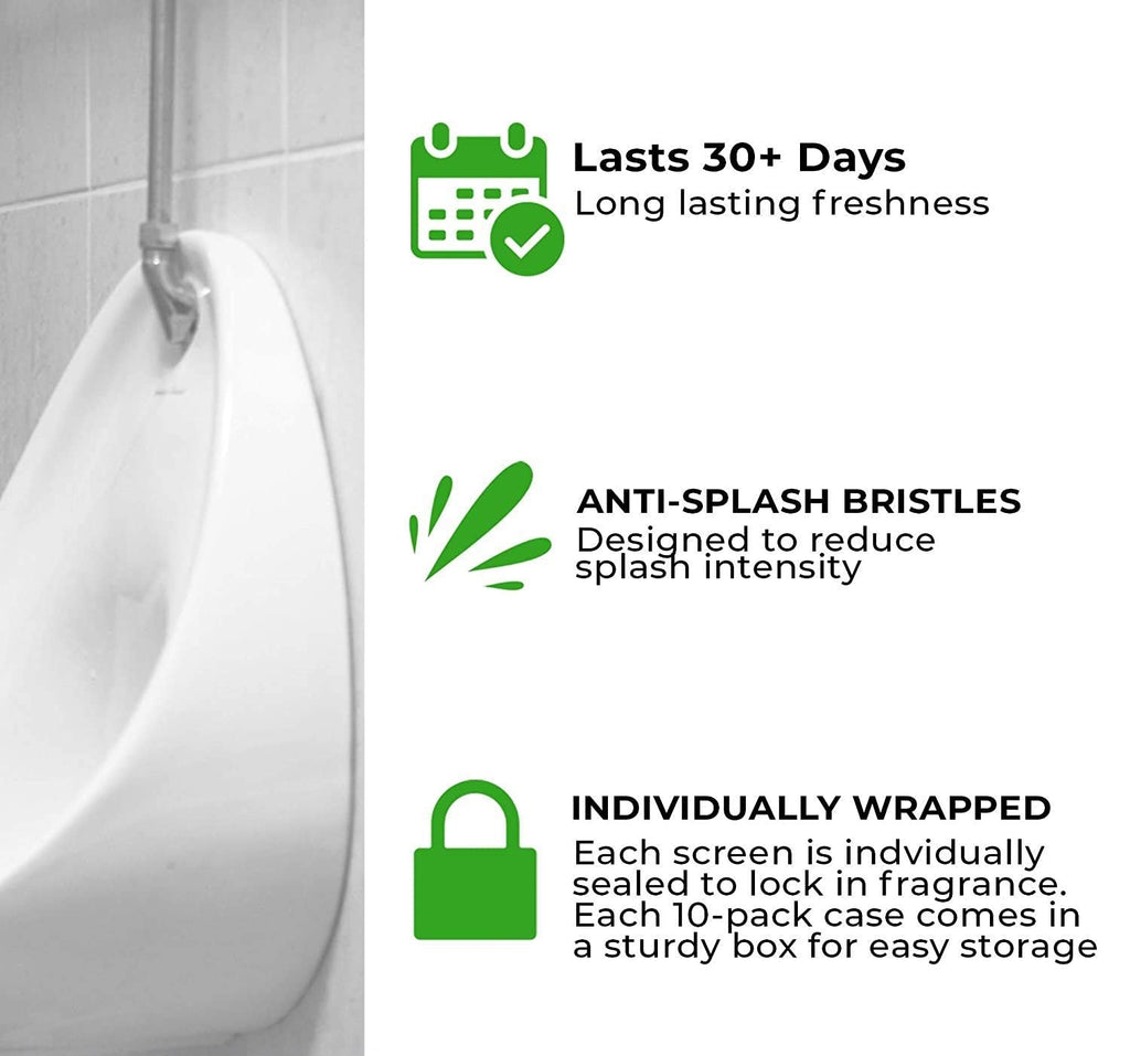 Anti-odor urinal screen mat in a round shape, keeping the urinal clean and fresh.