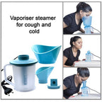 Ergonomic 3 in 1 Steam Inhaler with different attachments for varied uses.