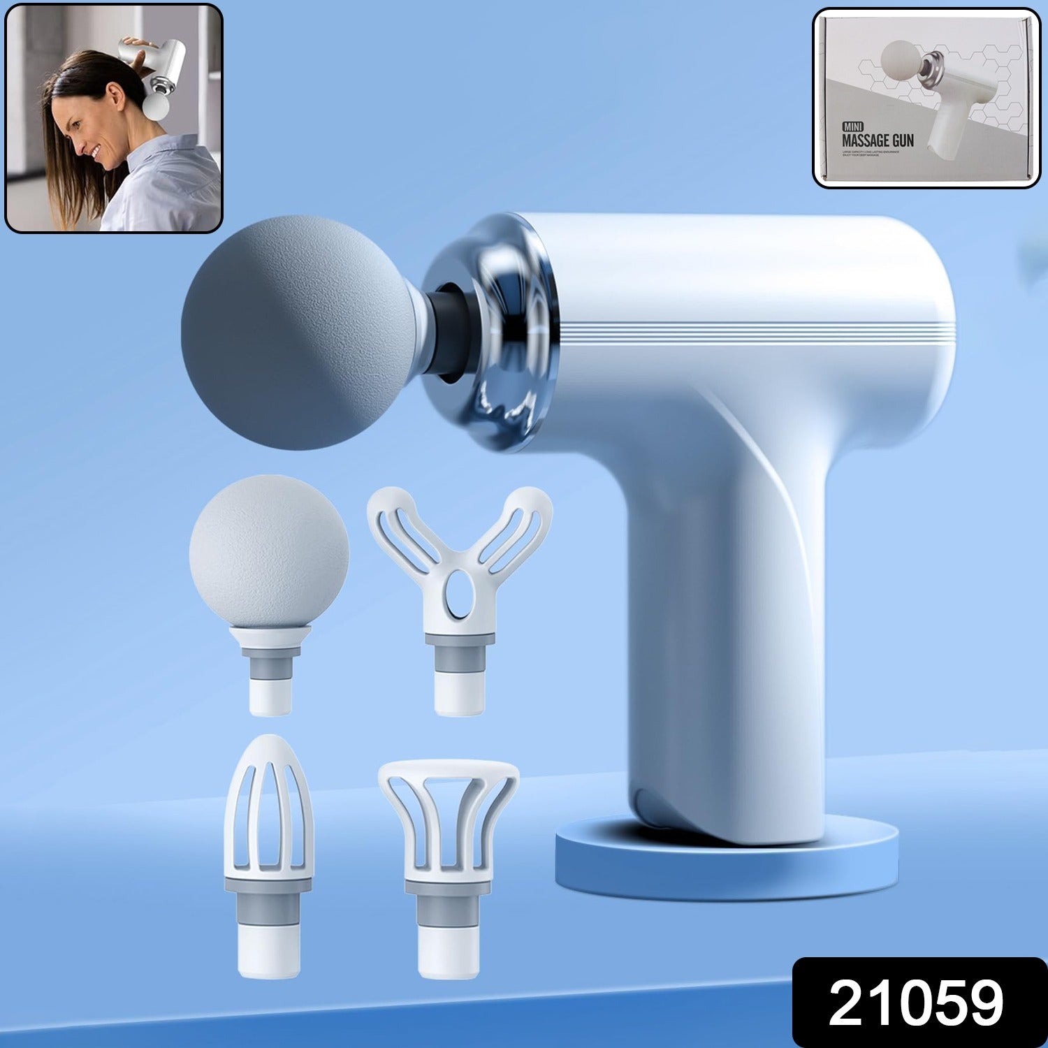 Portable body massage gun with ergonomic handle