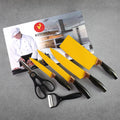 Professional kitchen knife set with ergonomic handles and stainless steel blades