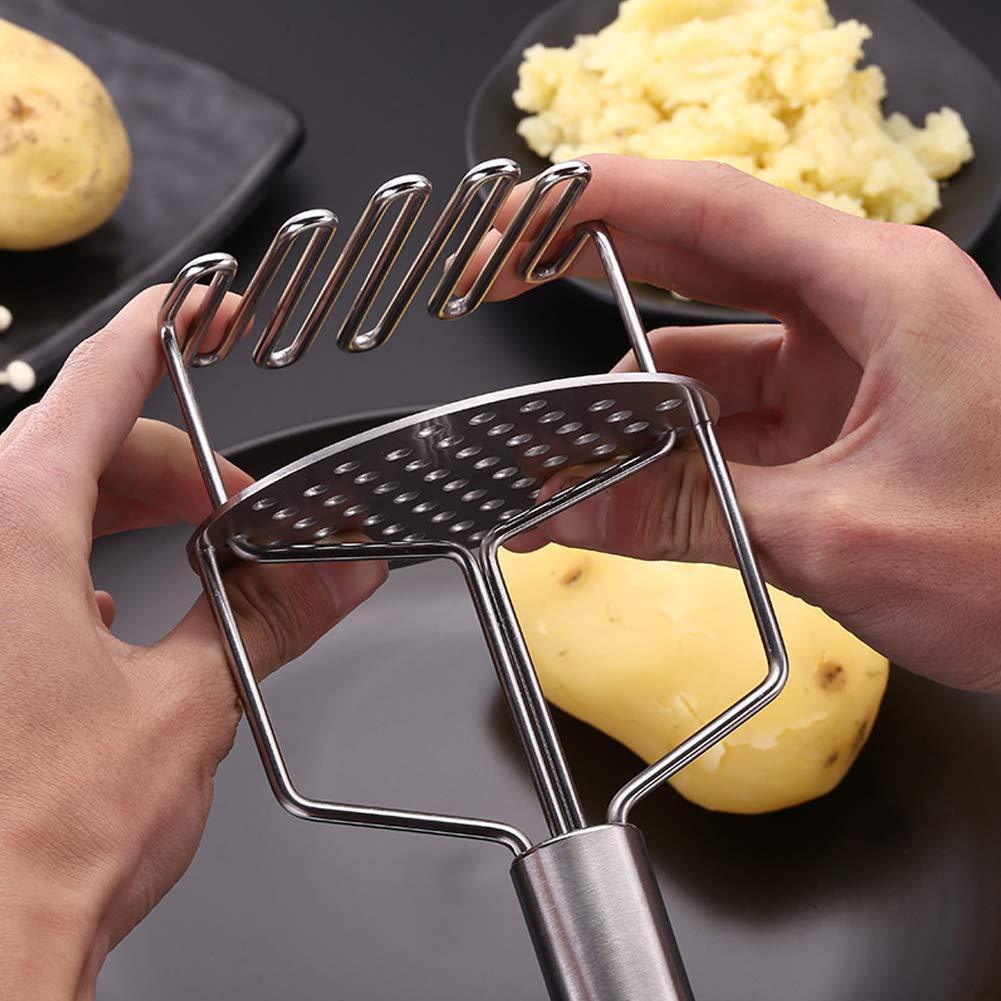 Heavy-duty stainless steel masher, perfect for potatoes, pav bhaji, and baby food.