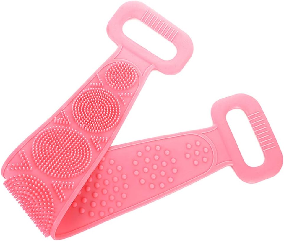 Detail of the soft, BPA-free silicone bristles on the bath body brush.