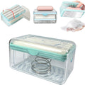 Portable soap roller and dispenser creating foam in kitchen and bathroom