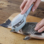 Top-down view of the multi-functional Fish Scale Scraper with a clear cover.