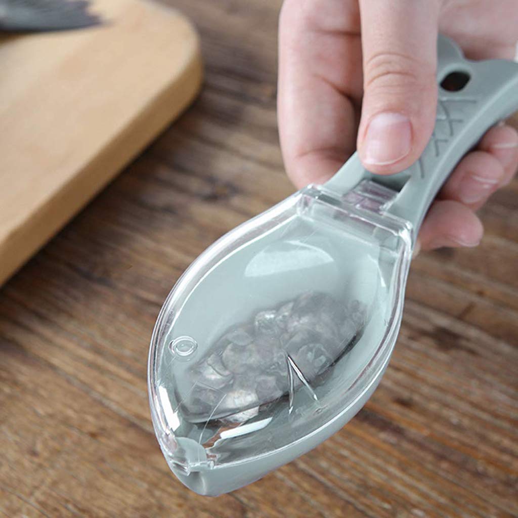Ergonomic Fish Scale Scraper with a convenient hanging hole for storage.