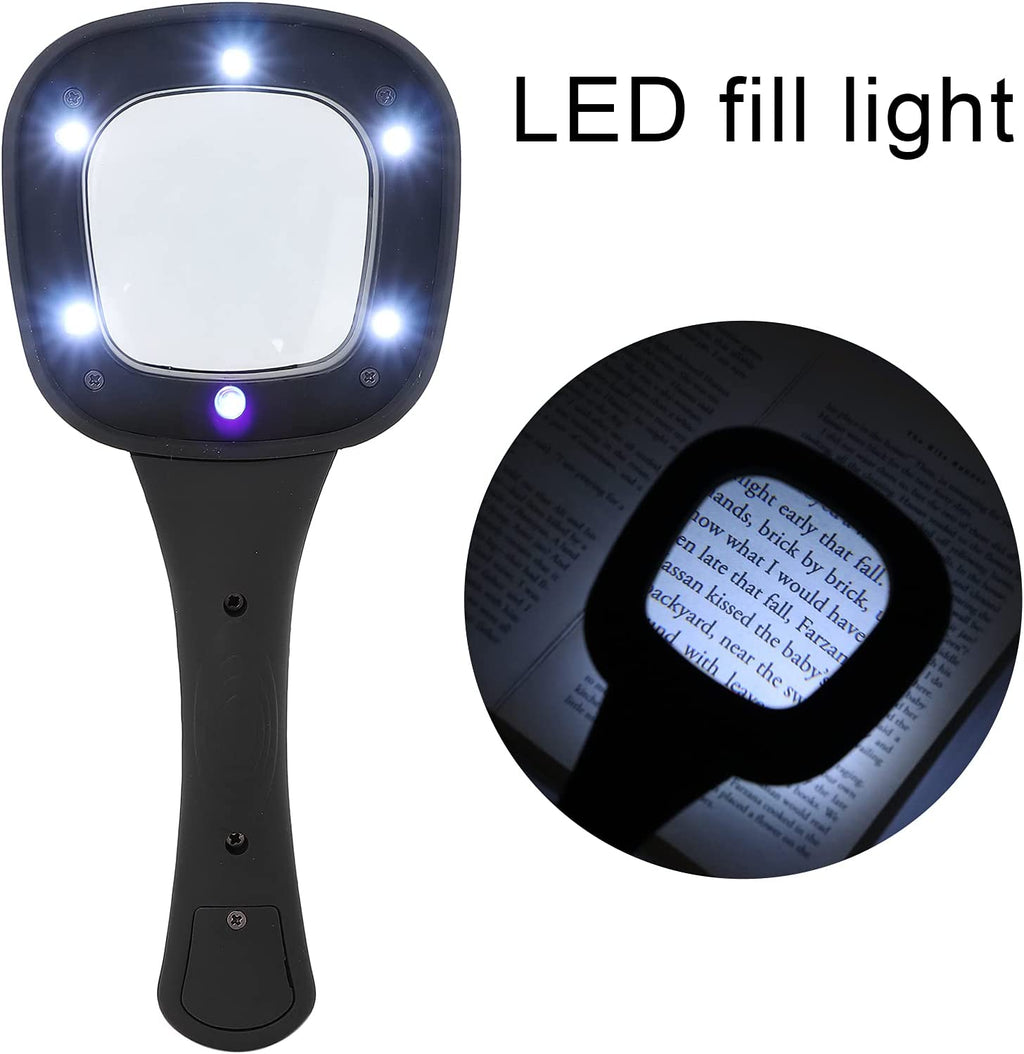 Six bright LED lights providing optimal illumination for the magnifying glass.