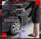 Emergency fuel transfer portable pump, compact and essential for roadside assistance.