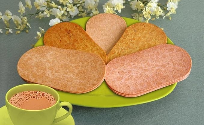 Maniarrs Plain Slim Bites Khakhra flat thin crispy wheat crackers in assorted flavors