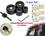 Durable metal carrying case designed for the BoltForce 6-piece hole saw set.