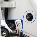 Car door protector discreetly installed on a car door edge to prevent dents.