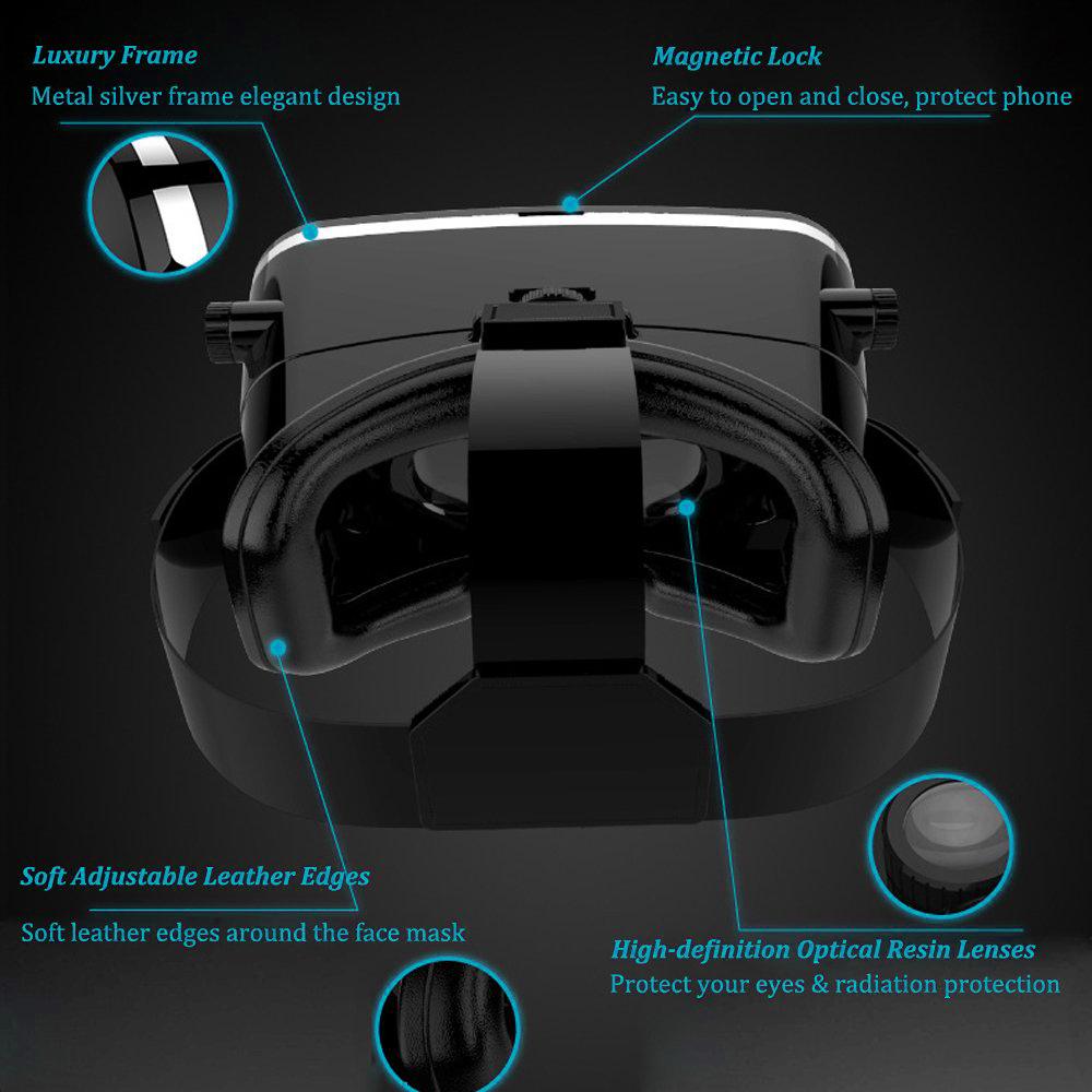 Side view of the Fitnos VR Headset, showing the adjustable head strap and phone insertion slot.