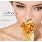 Luxury gold plated artificial rose gift showpiece