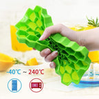 Silicone ice cube tray filled with fresh, ready-to-use ice.
