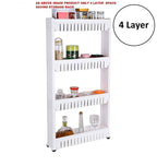 Detailed view of the tiers and sturdy frame of the space saving storage rack.