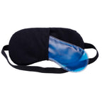 Woman relaxing with a soothing eye mask, demonstrating its use for stress relief.