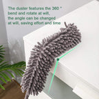 Extendable Microfiber Fan Duster shown at full length, ideal for high reach.