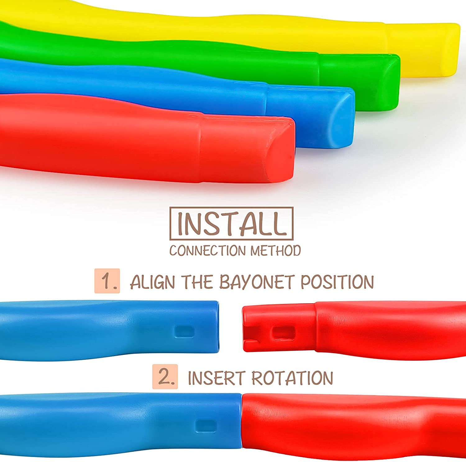 Close-up of the interlocking pieces of the FitFuzion Hula Hoop.