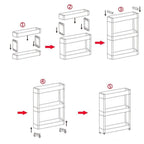 Lifestyle image of the 4-layer organizer rack used in a bathroom for toiletries.