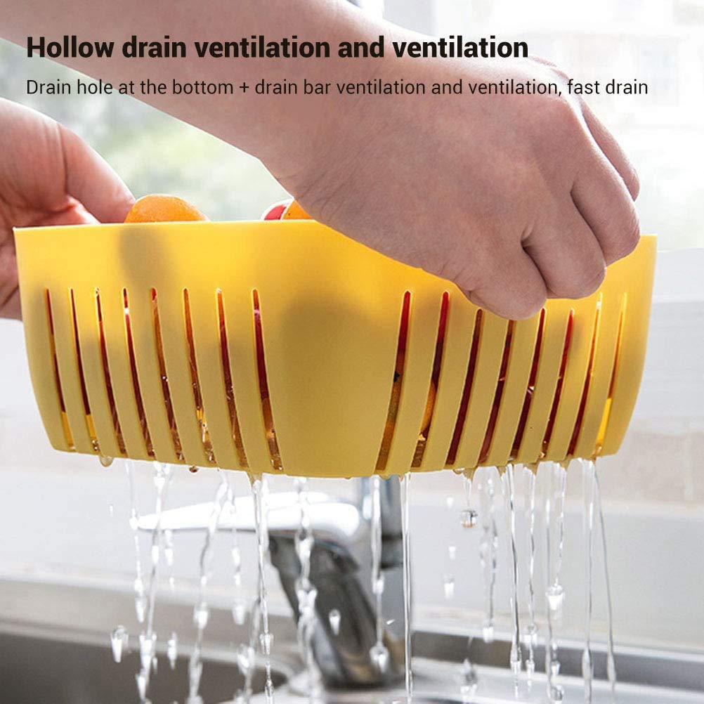 Practical double layer basket for washing and quickly draining food items.