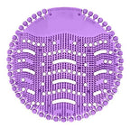 Close-up of an anti-splash urinal screen mat with bristles for effective splash reduction.