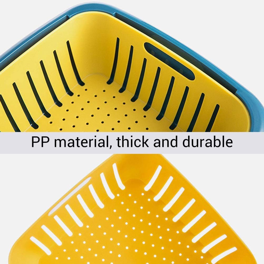 Efficient food drainer washing basket with an inner colander.
