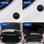 Car door protector applied to a car door, blending seamlessly with the paint.