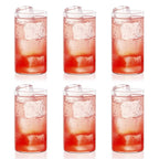 Ergonomic and lightweight transparent plastic glasses for comfortable handling.