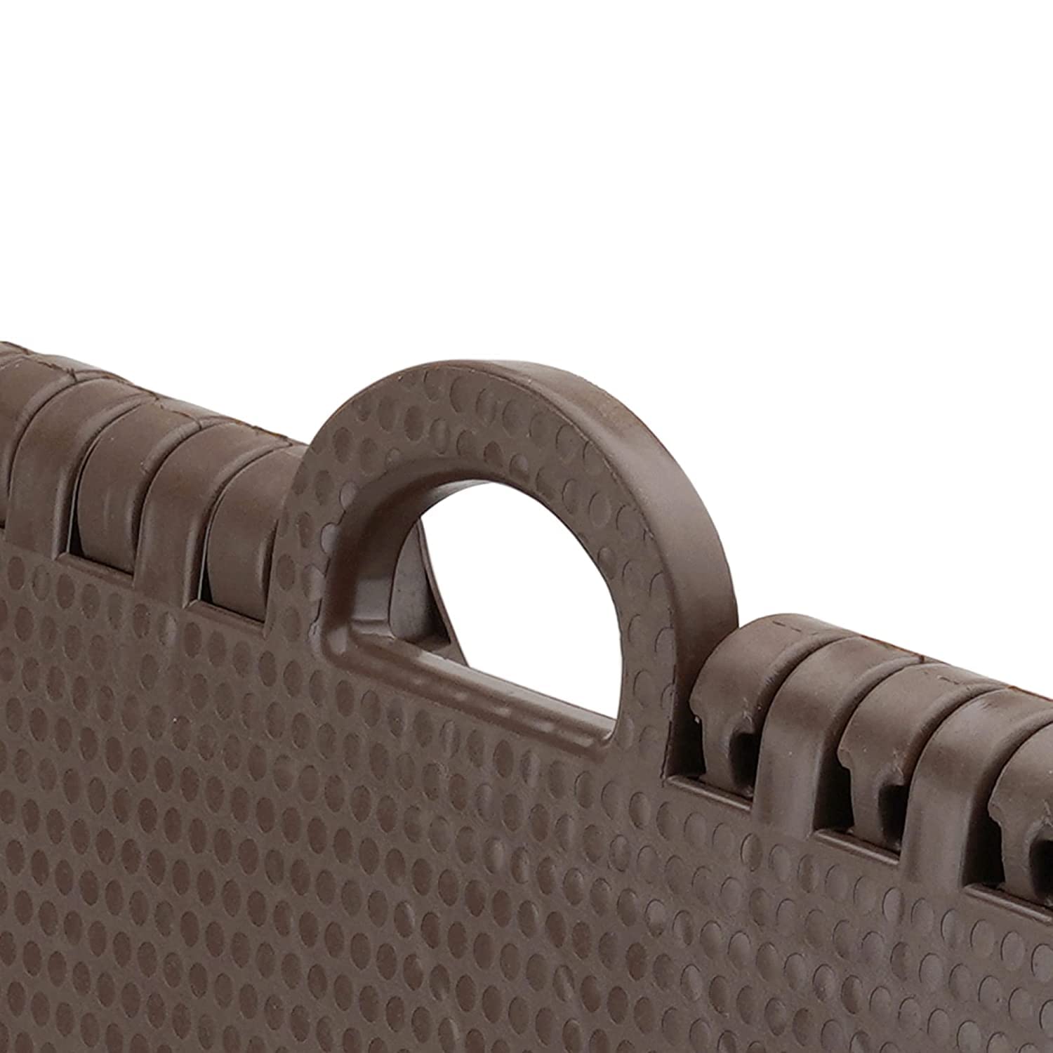 Close-up of the non-slip surface of the 18 Inch Folding Stool, ensuring adult safety.