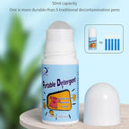 Hand holding the compact clothes stain remover roller ready for use.