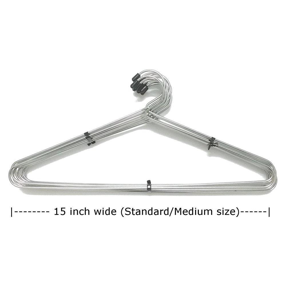 Elegant stainless steel hangers in a modern closet, perfect for keeping clothes wrinkle-free.