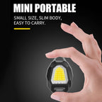 Poravar triangular camping flashlight with integrated lighter and multiple light modes.