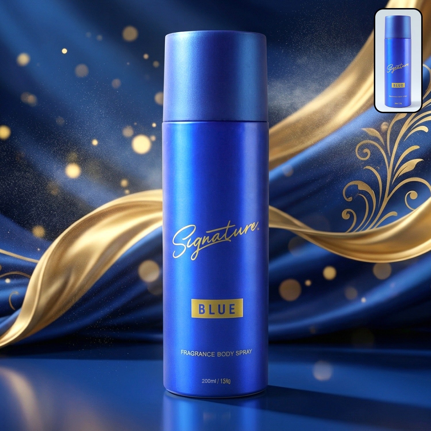 Signature premium blue fragrance body spray 200 ml stylish bottle