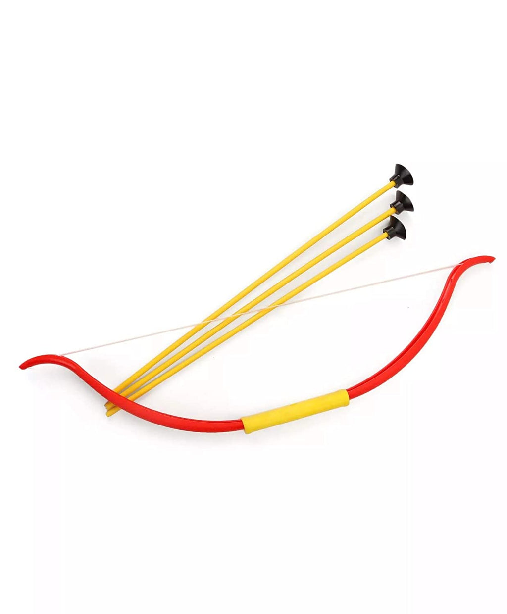 Young boy aiming the Kids Archery Set bow with a suction cup arrow outdoors.