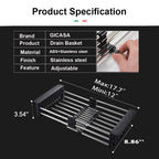 Over-sink dish drying rack showcasing its ventilated design for quick drying.