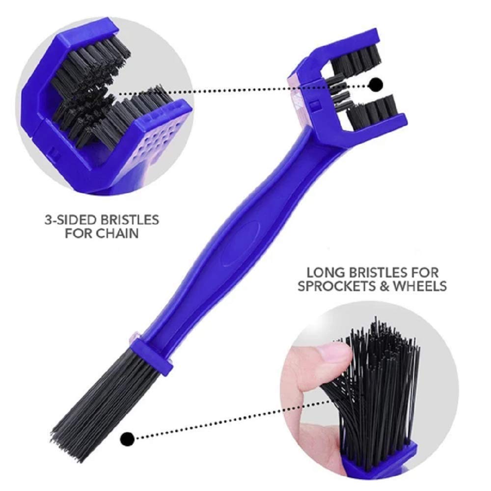 Multi-purpose cycle chain cleaning tool featuring a robust brush attachment.