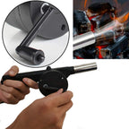 BBQ air blower fan showcasing its portable design and robust construction.