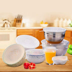 Eco-friendly reusable silicone food covers reducing plastic waste in kitchen.