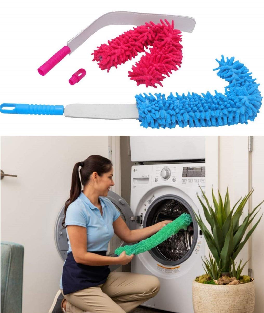 Multi-angle view of the fan cleaning duster, highlighting its flexible design.