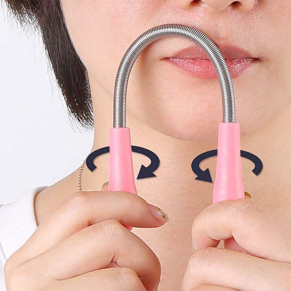 Angled view of the manual facial hair remover spring on a white background.