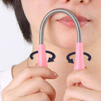 Angled view of the manual facial hair remover spring on a white background.